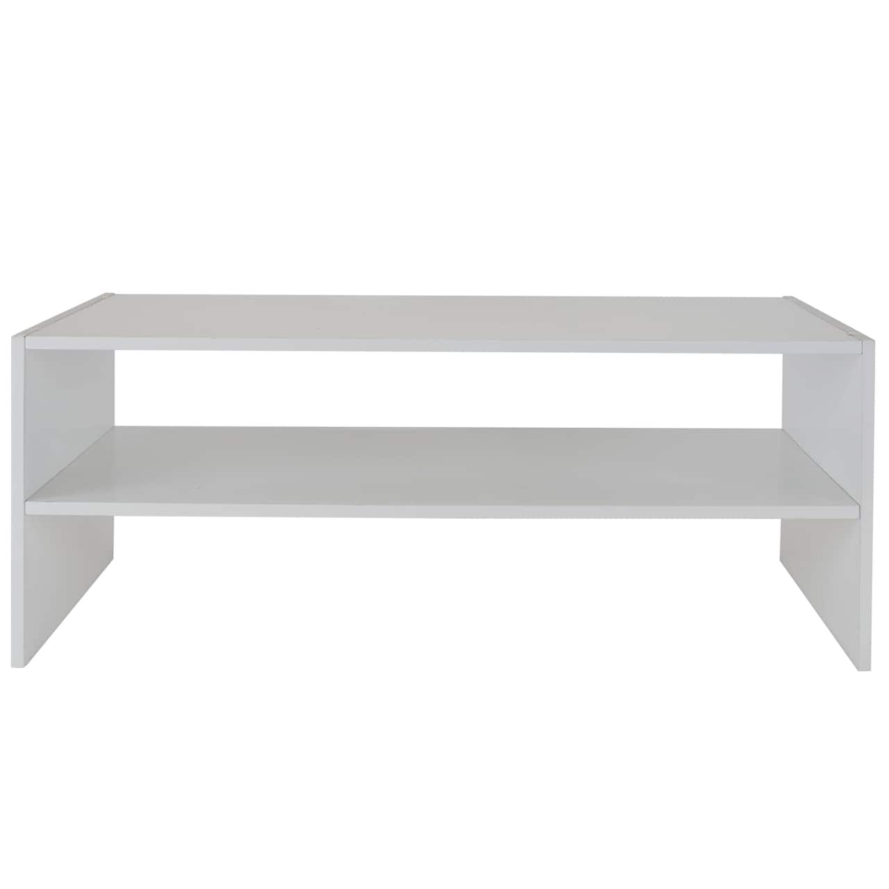 Organize It All White 2 Shelf Stackable Shoe Rack